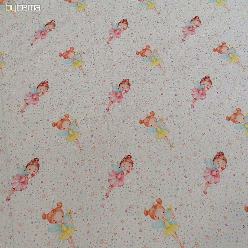 Tissu en coton Fée avec des ailes