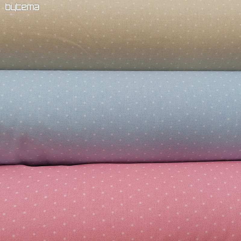 Tissu coton à pois beige 2ème qualité