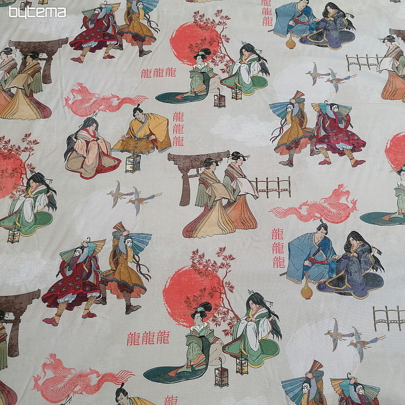 Tissu décoratif JAPON CRÈME