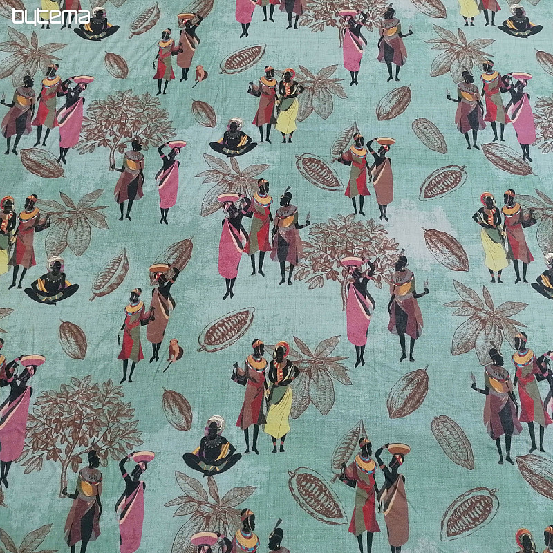Tissu déco Afrique vert