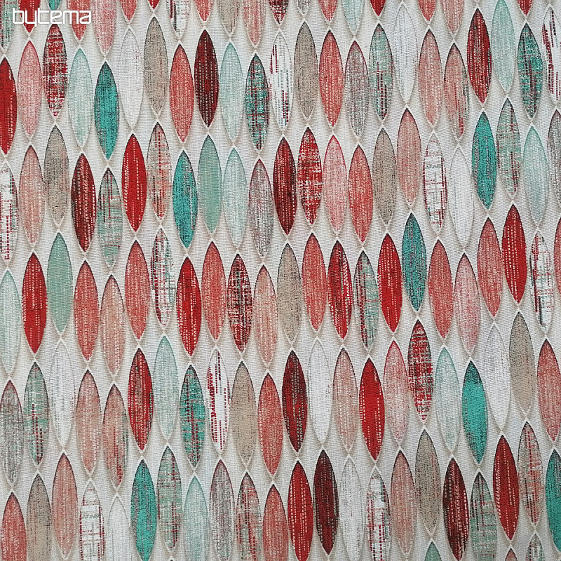 Tissu déco Surf rouge-turquoise