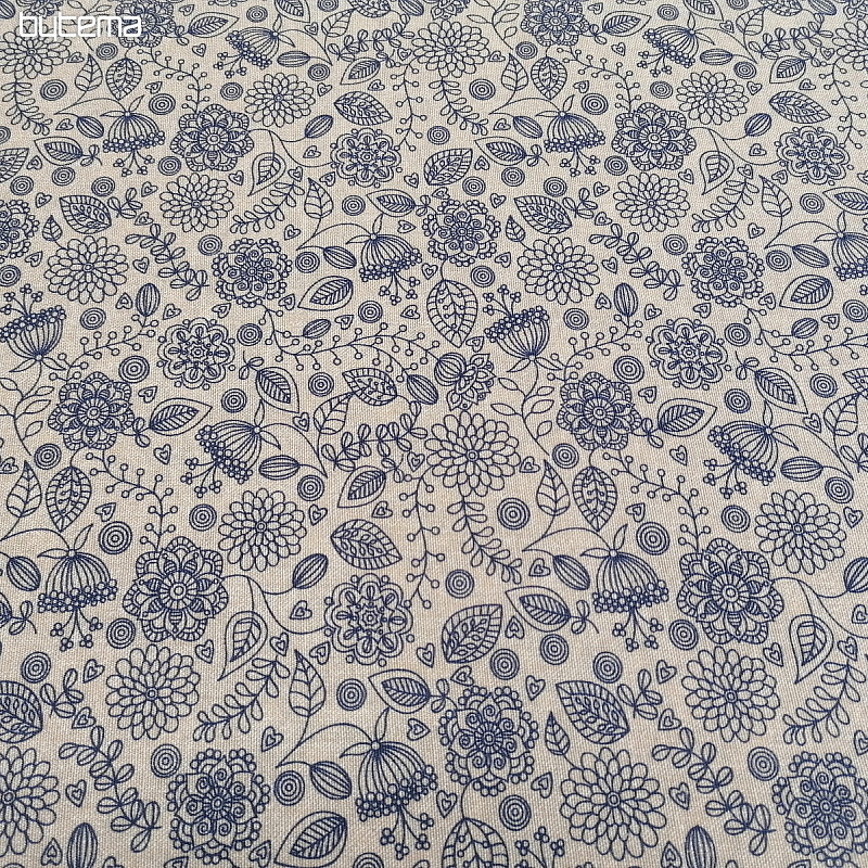 Tissu déco Fleurs fluo bleu