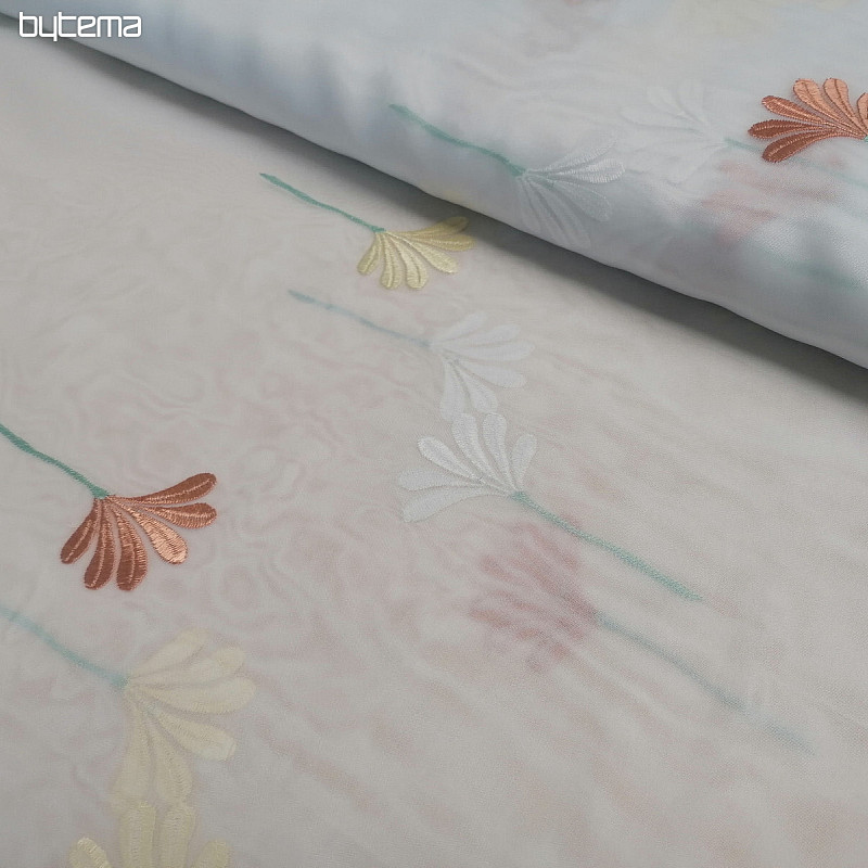 Rideau de luxe en voile 966/290 fleurs