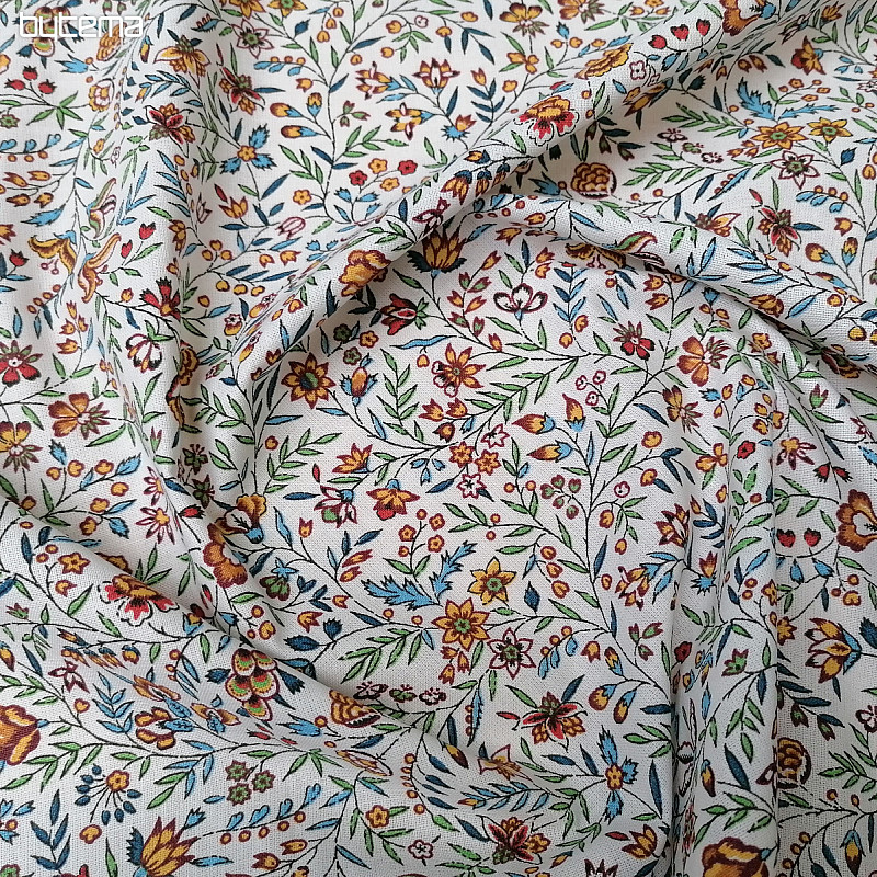 Tissu coton INDIENE jaune-vert