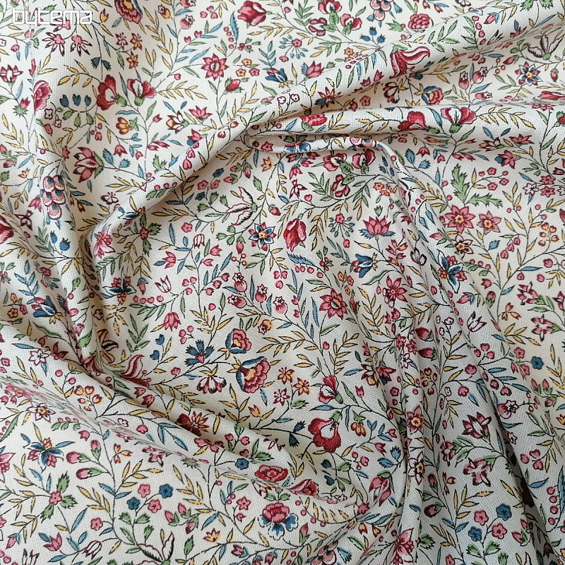 Tissu coton INDIENE crème