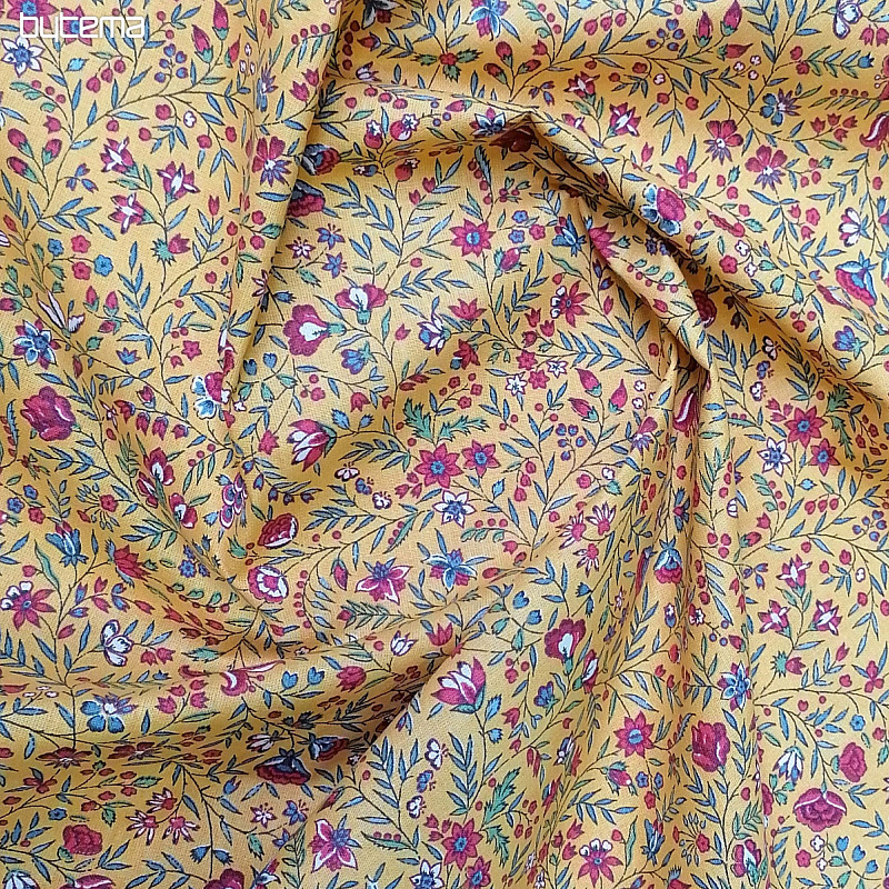 Tissu coton indien jaune