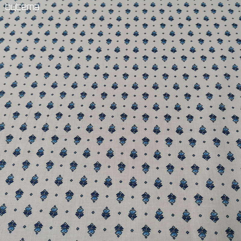 Tissu coton MAJOLIKA ornement bleu