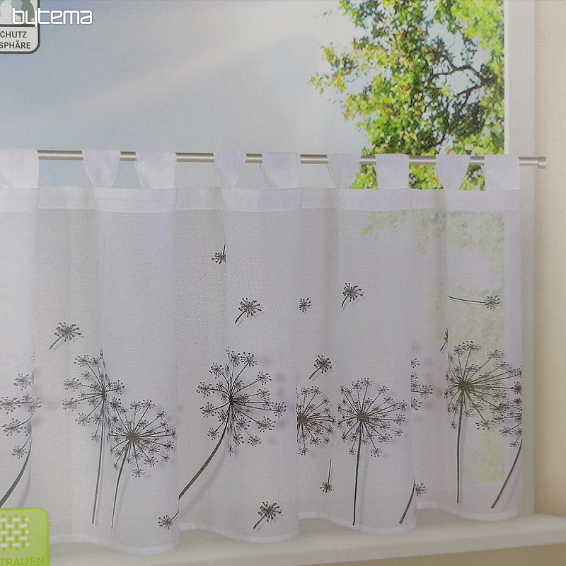 Rideau fini GERSTER pissenlits blanc-gris 50x145 cm