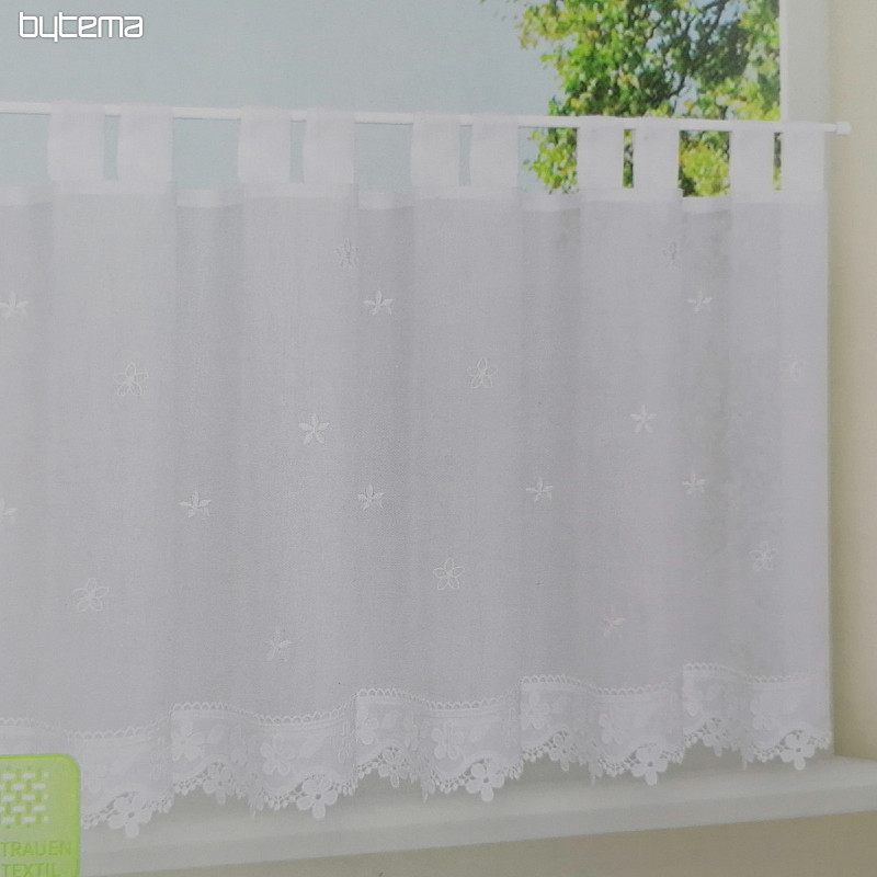 Rideau fini GERSTER fleur blanche 50x150 cm