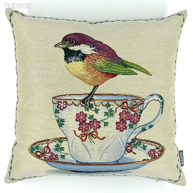 Housse de coussin tapisserie Oiseaux sur un mug 2