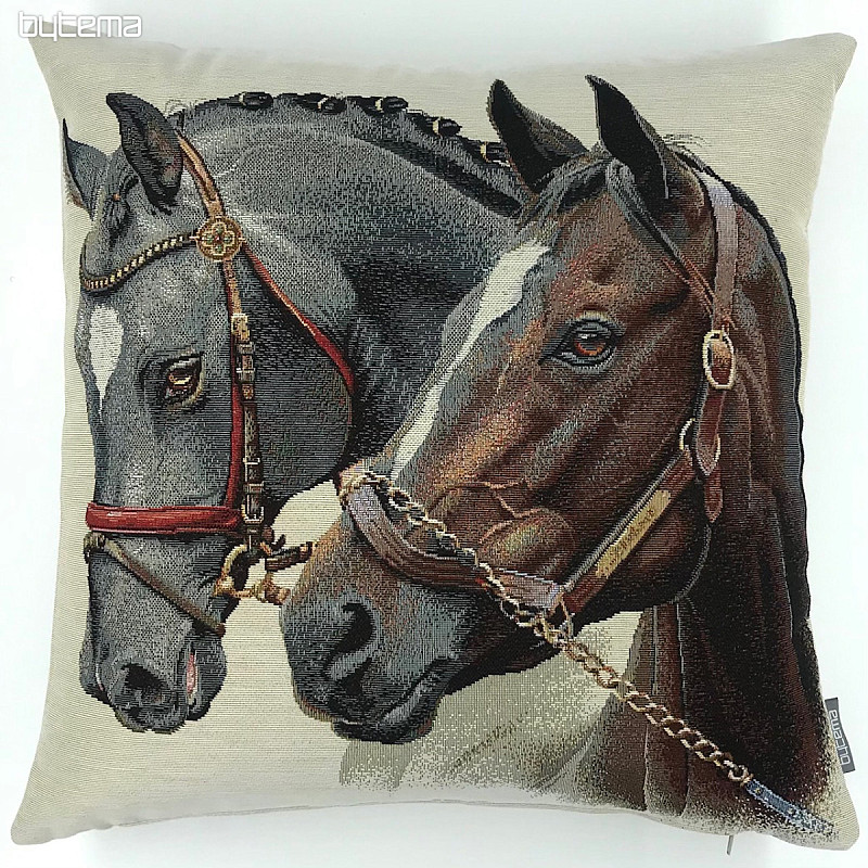 Housse de coussin tapisserie CHEVAUX