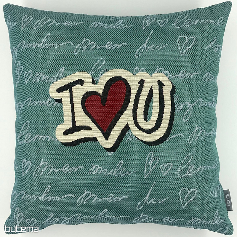 Housse de coussin tapisserie JE T&#39;AIME