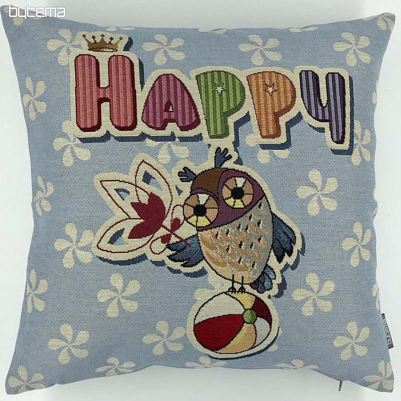 Housse de coussin tapisserie HAPPY