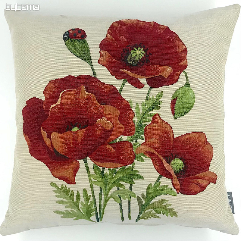 Housse de coussin tapisserie COQUELICOTS
