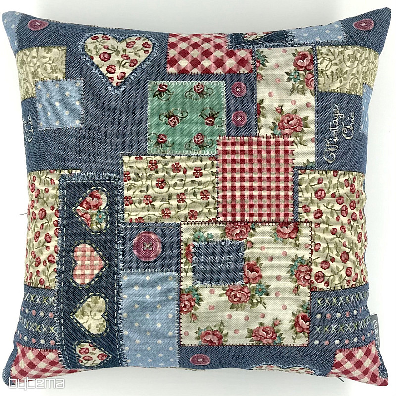Taie d&#39;oreiller en tapisserie, patchwork vintage