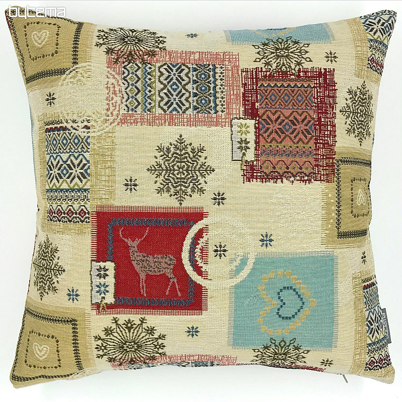 Housse de coussin tapisserie Noël KANDU