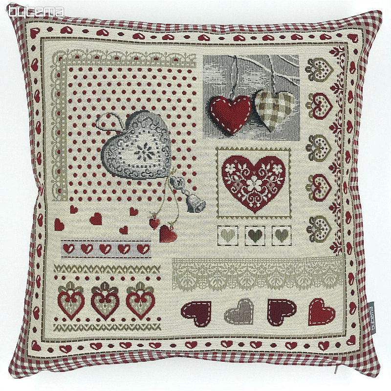 Housse de coussin tapisserie SRDCE NATUR