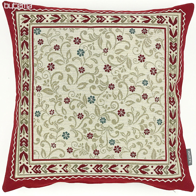 Housse de coussin tapisserie FLEURS DANS UN CADRE