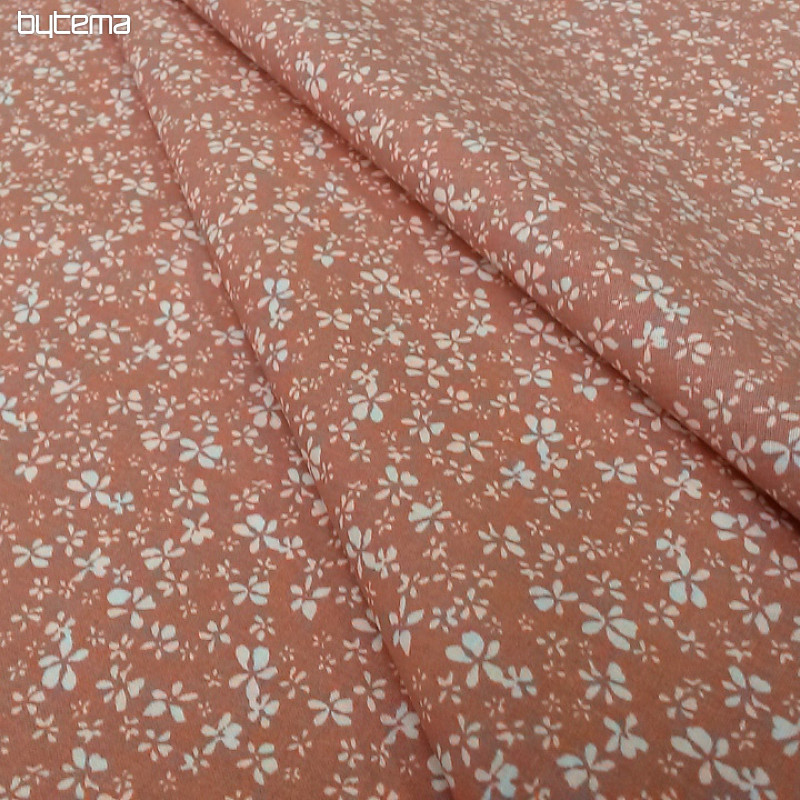 Tissu coton FLEURS DITA saumon