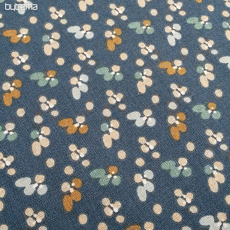 Tissu coton FLEURS FILOMENA bleu