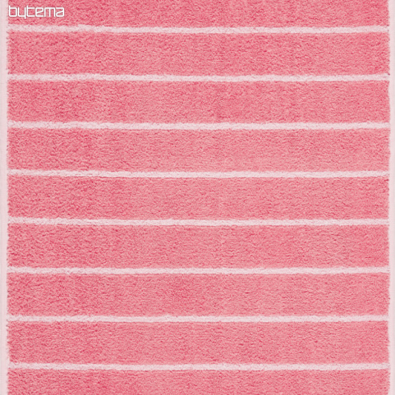 Serviette et drap de bain luxe LINE 206 rose/blanc