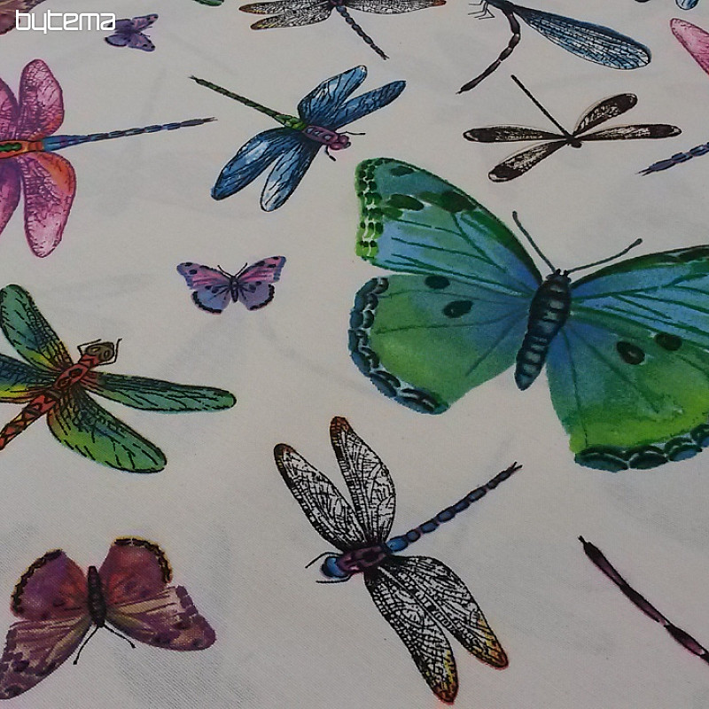 tissu décoratif Papillons et libellules