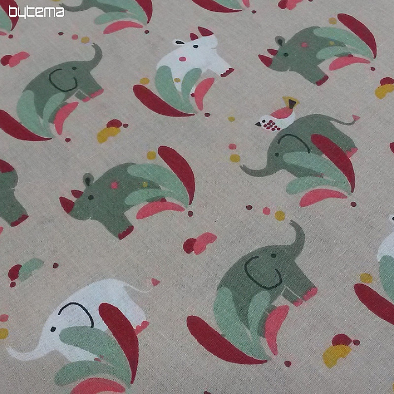 Tissu coton RHINOCÉROS