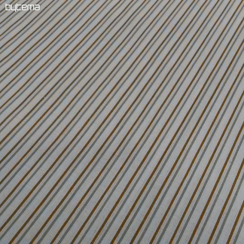Tissu coton STRIPE gris-moutarde