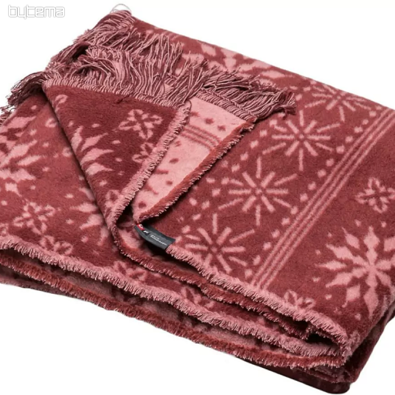 Couverture en coton Flocons de neige d&#39;hiver Flocons rouges