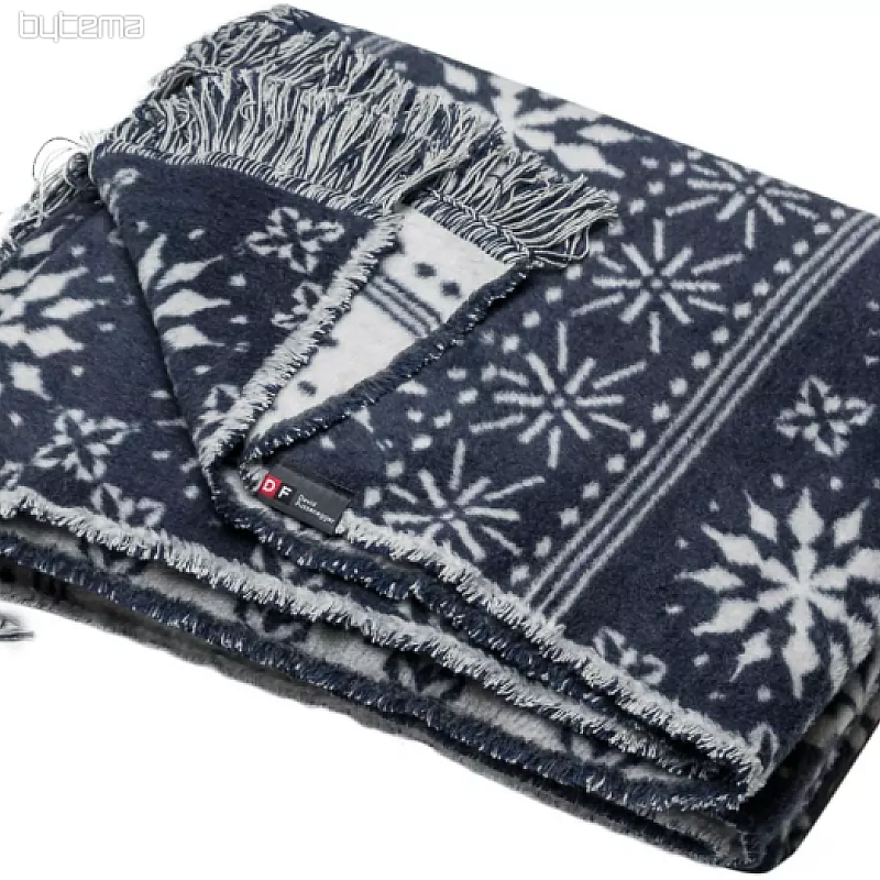 Couverture en coton Flocons de neige d&#39;hiver Flocons bleus