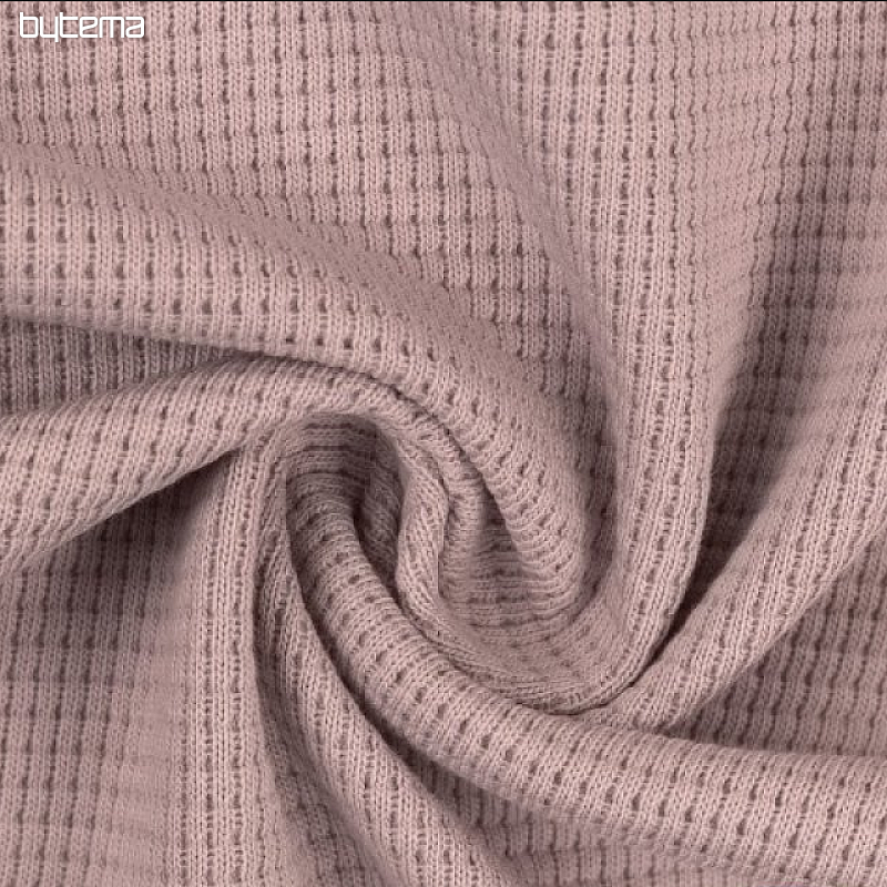Maille coton tissage gaufré - rose