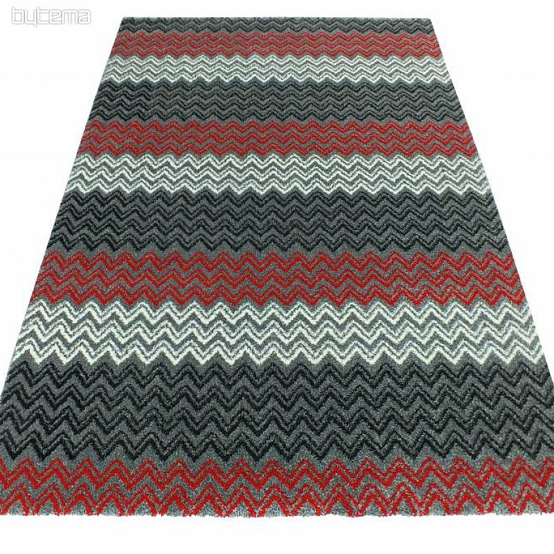 Tapis moderne ZIG ZAG rouge
