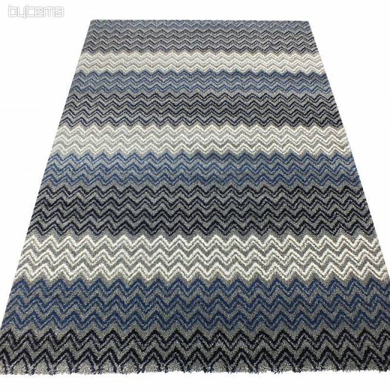 Tapis moderne ZIG ZAG bleu