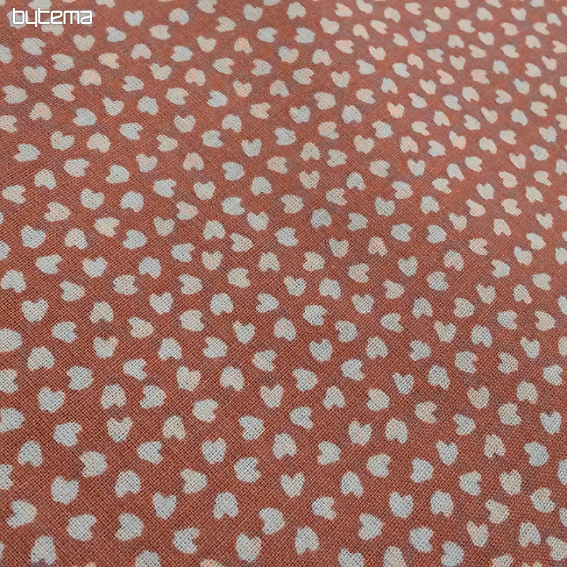 Tissu coton COEUR Saumon