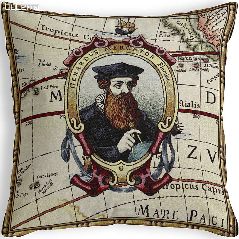 Grande housse de coussin tapisserie GERHARD MERCATOR