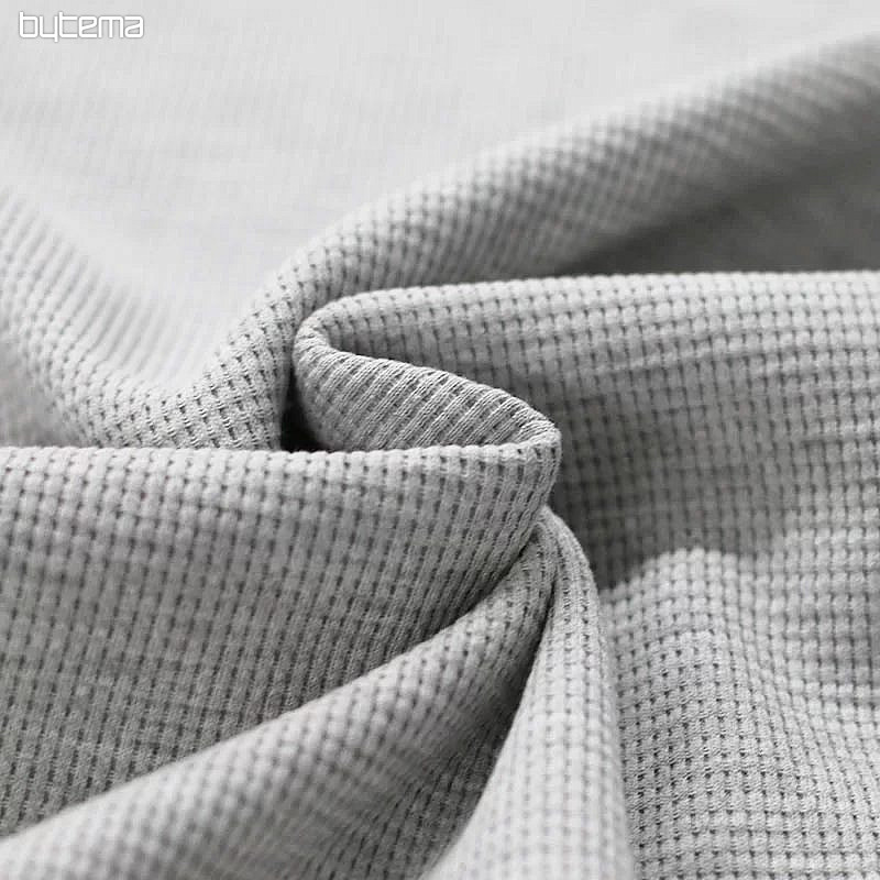 Maille coton tissage gaufré - gris