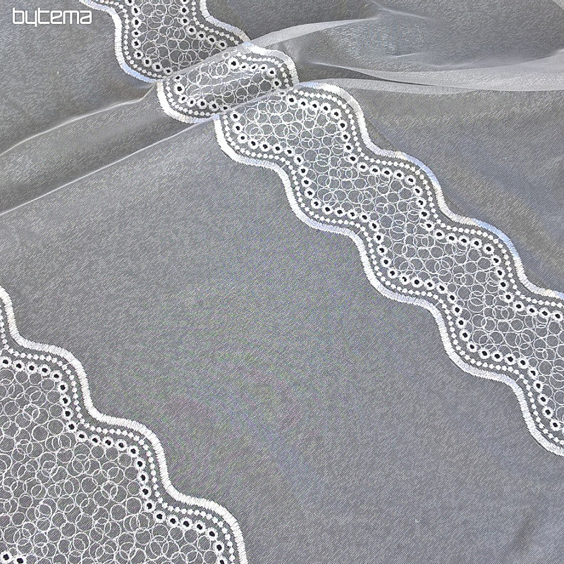 Rideau de luxe brodé V233 blanc