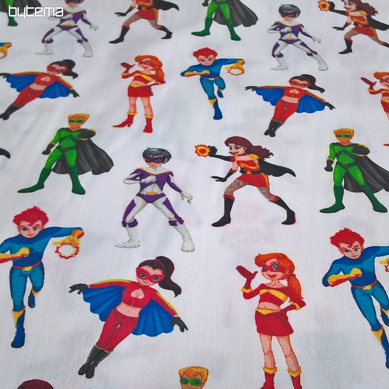 Satin de coton enfant ACTION HEROES digital