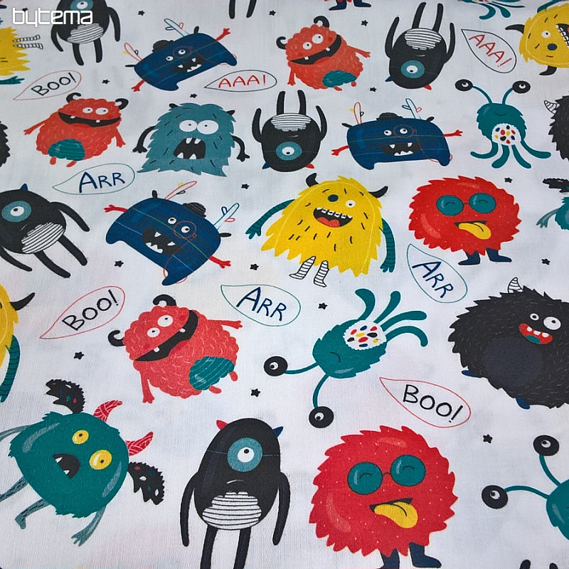 Satin de coton enfant MONSTERS digital