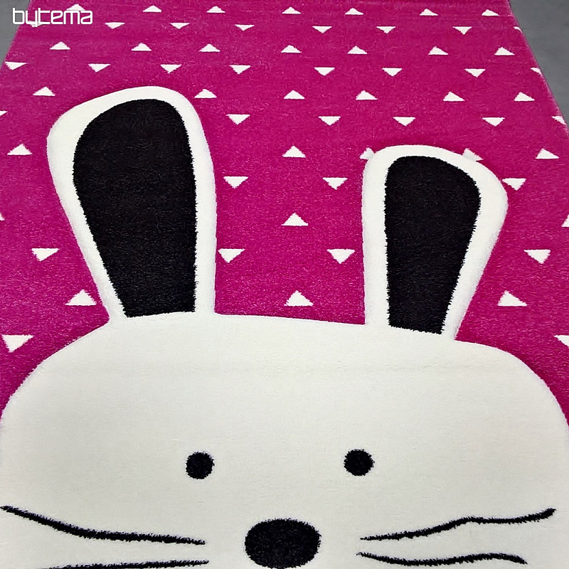 Tapis pièce enfant PASTEL Bunny rose