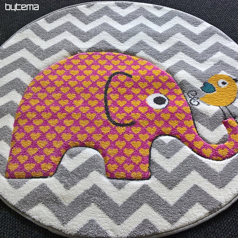 Tapis rond enfant PASTEL Éléphants