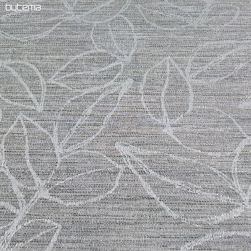 Tissu décoratif FLORENTI feuilles de Saint-Pierre gris