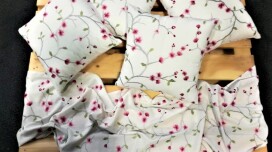 Coussins, sets de table et châle de luxe en tissu rose Ashville