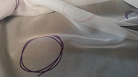 Rideaux voile violet et vert turquoise roulettes hauteur 180cm
