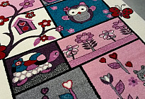 Tapis avec des hiboux, des oiseaux