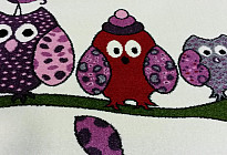 Tapis avec des hiboux, des oiseaux