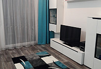 Salon moderne avec combinaison turquoise