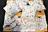 Coussins, sets de table et châle de luxe en tissu rose Ashville