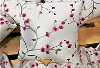 Coussins, sets de table et châle de luxe en tissu rose Ashville