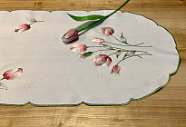Nappes brodées aux motifs printaniers